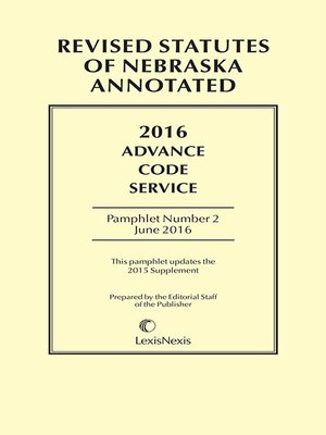 cover image of Nebraska Advance Code Service